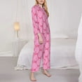 thumbnail image 3 of Naloa Red ribbons Pajamas for Women Set, Womens Pajama Sets, Lounge Sets for Women, 2pjs for Women-, 3 of 7