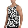 thumbnail image 2 of Wukai Seamless Pattern Cute Panda Print Men’s Workout Tank Top Sleeveless Muscle T shirt Gym Running Fitness Tank Top-4X-Large, 2 of 7