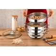 thumbnail image 2 of Sofram 3-Tier Stainless Steel Dumpling Steamer 1.4 gal (5.3 L) Stainless Steel Steamer Pot with Glass Lid Multi-Layer Cookware Pot Manty Steamer Pot Mantovarka Manty, Silver, 2 of 7