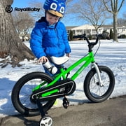 Royalbaby Boys Girls Kids Bike 14 In BMX Freestyle Blue 2 Hand Brakes Bicycles with Training Wheels Child Bicycle