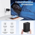 thumbnail image 6 of 65W 3-Port Super Fast Charger Type C, PD USB C Charger Block, 4-Pack Braided USB C Cables (3/6/6/10FT), Multi Port Charging Cord for iPhone 17/16/15, Samsung Galaxy S26 Ultra/S26,Laptops-Black Case, 6 of 9
