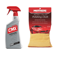 Mother's 01024/155200 CMX Ceramic Spray 24 oz. and Mother's Microfiber Ultra-Soft Polishing Cloth