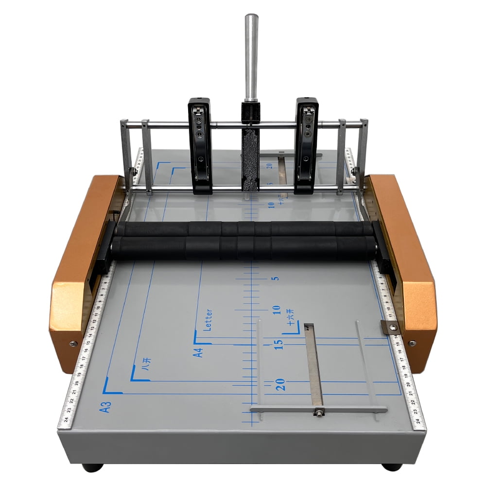 INTBUYING Automatic Book Binding Machine Staple Folder Booklet Maker 17 Sheets Paper Steel