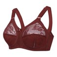 thumbnail image 5 of Women's Plus Size Minimizer Sleep Unlined Full Coverage Lace Wirefree Bra 48D, 5 of 8