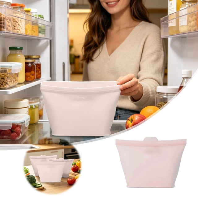 BotaniNest Support Refermable pour Rangement d'Aliments 1500 ml Portable et Réutilisable pour Micro-Ondes, Convient aux Déjeuners, Pique-Niques et au Camping
