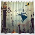 thumbnail image 1 of Gothic Cityscape Shower Curtain - Eerie Halloween Decor, 1 of 4