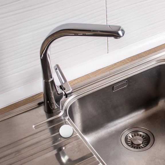 Raindrops Kitchen Sink Hole Cover Plugs Stainless Steel Hole Plate Sink Accessories Countertop Hole Cover Faucet Sprayer Holes Sink Drain Cover Stopper