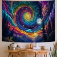 thumbnail image 4 of Galaxy Tapestry for Bedroom Trippy Starry Night Tapestries Magical Forest Trees Mountain Tapestry Wall Hanging,60Wx50H, 4 of 4