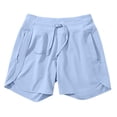 thumbnail image 4 of Miluxas Women's Summer Lightweight Quick Dry Running Shorts Solid High Waisted Workout Gym Track Shorts with Zipper Pockets UPF 50+ Light Blue, 4 of 8