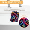 thumbnail image 3 of Peace Sign Square PU Leather 2 Pack Travel Tag - Bag Tag - Suitcase Tag with Privacy Cover and Stainless Steel Ring - Suitable for Travel, Backpack, and Handbag, 3 of 7