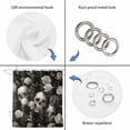 thumbnail image 3 of Polyester Fabric Halloween Skull Shower Curtain, Retro White Rose Flower Horror Fall Waterproof Bathtub Curtain Bathroom Decor Set with Hooks 36 x 72 Inches, 3 of 6