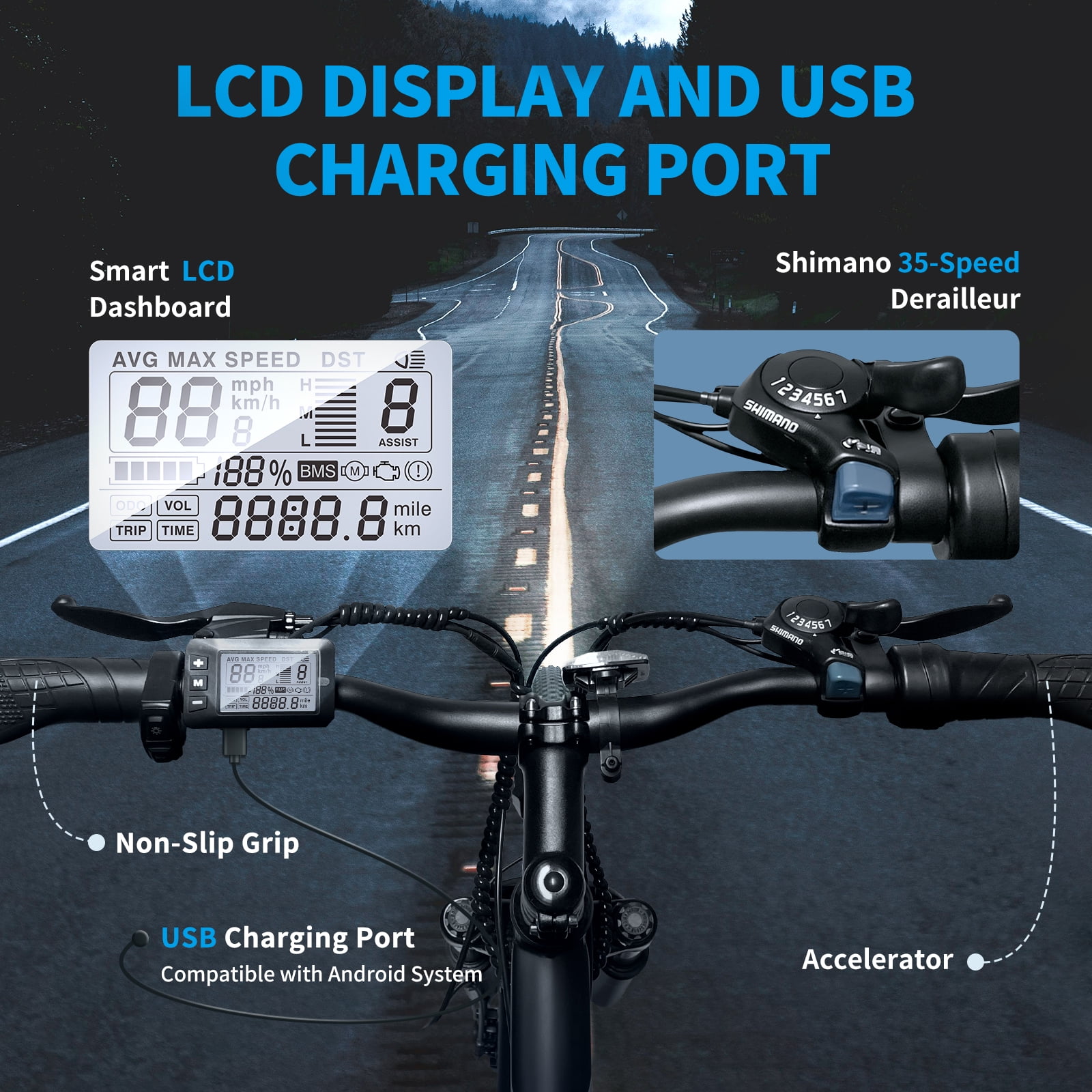 Hipatoo 26" Electric Bike 500W 20MPH E-bike, 36V 10.4Ah Battery, Ebike for Adults, E Bike UL2849