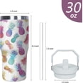 thumbnail image 2 of Pineapple Tumbler with Handle and Flip Straw for Women Men, 30oz Stainless Steel Insulated Cup, Water Bottle Travel Coffee Mug Gifts, 2 of 6
