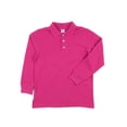 thumbnail image 3 of Leveret Boys Long Sleeve Cotton Polo Shirt Magenta 14 Year, 3 of 3