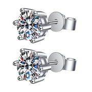 NUOKO 1 Set Earrings Steel Earrings Stainless Pairs Stud Zirconia Rings