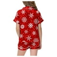 thumbnail image 3 of XEGLSBU Girls Pajamas Size 10-12 Little Girls Boys Pajamas Set Christmas Kids Short Sleeves Sleepwear 2pcs Button down Classic Loungewear Shorts Girls Pajamas Nightgown a-Dark Purple Size 4-5 Years, 3 of 6