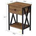 thumbnail image 3 of Nightstand,Modern Bedside End Table, Night Stand with Drawer and Storage Shelf for Living Room Bedroom, Industrial Metal Frame, 3 of 9