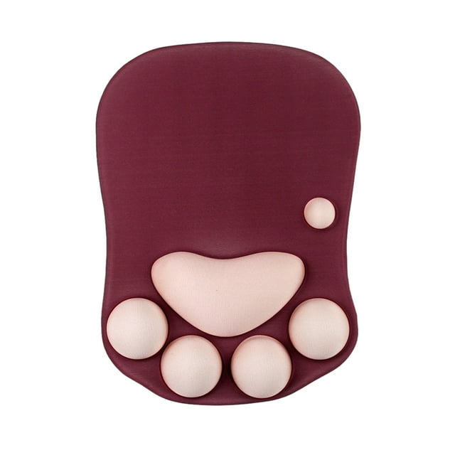 Wweixi Unique Mouse Mat With Wrist Support For Safe And Comfortable Cute And Stylish DS-013 wine red 1Set