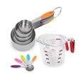 thumbnail image 4 of Elitra Home Complete Measuring Set, 13-Pack Stainless Steel Cups, Spoons, Plastic Measuring Pitchers with Spout - Engraved Measurements, Non-Slip Handles - Cooking & Baking Essentials, 4 of 7
