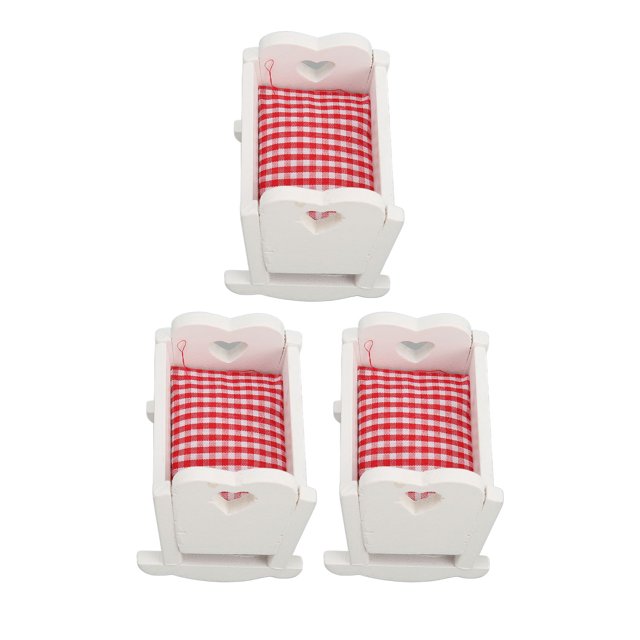 Cama de cuna para muñeca cuna en miniatura con bordes redondeados realistas para casa de muñecas a escala 1/6 ANGGREK Otros