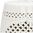 thumbnail image 3 of Safavieh Quatrefoil Ceramic Indoor/Outdoor Garden Patio Stool, Cream, 3 of 4
