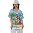 thumbnail image 4 of Brittany Spaniel Hello Summer Beach Theme with Sunglasses and Tropical Cocktail Hawaiian Shirt Breathable Summer Unisex Merch Brittany Dog Lover Gifts Idea - 00009, 4 of 6