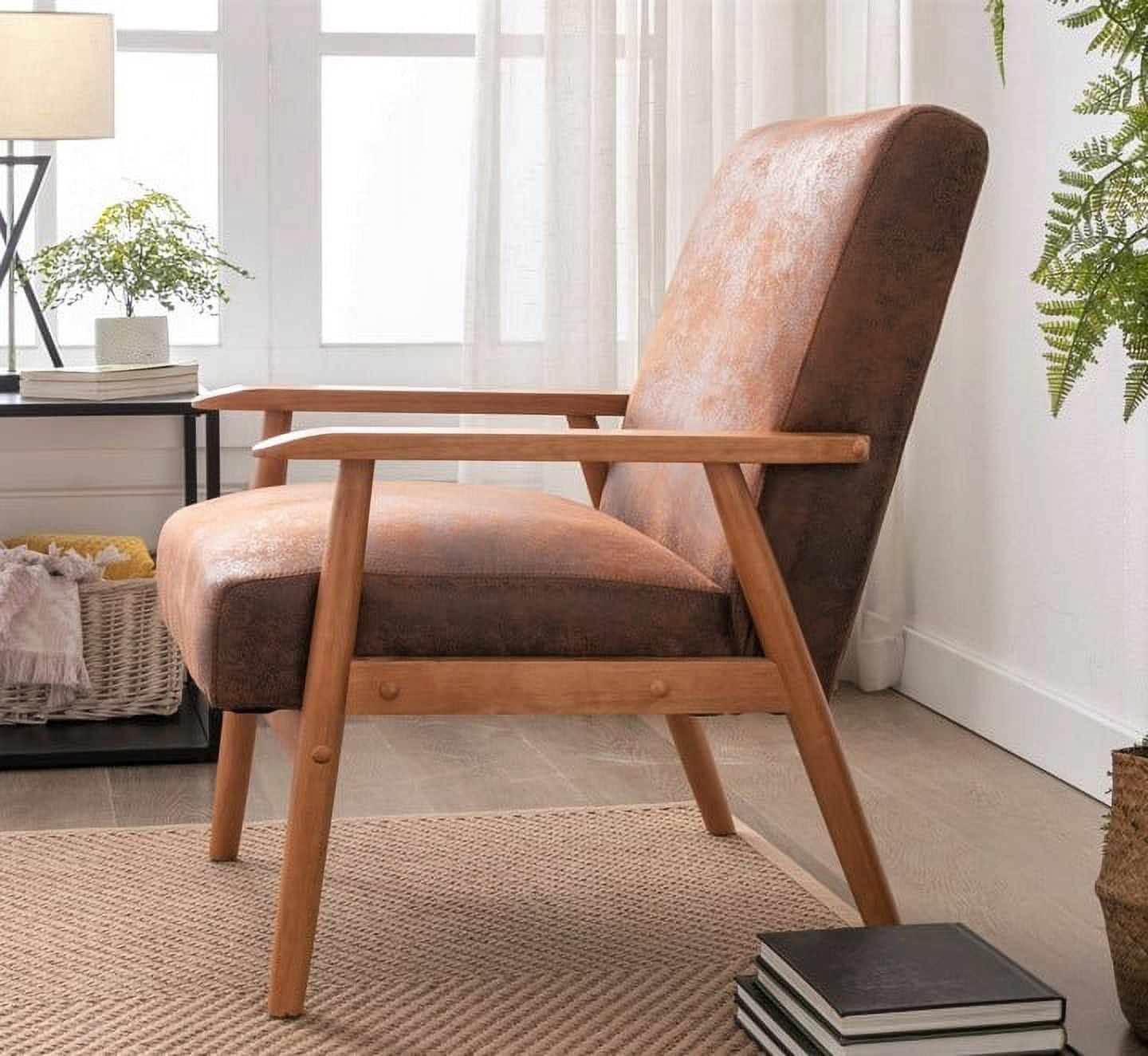 Uspridefurniture Losurdo 25.4'' Wide Tufted Accent Chair -Brown