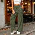 thumbnail image 2 of Ozmmyan Wide Leg Sweatpants for Womens Corduroy Drawstring Elastic Waist Flare Trousers with Pockets Split Hem Fall Winter Casual Solid Color,S-2XL, 2 of 6