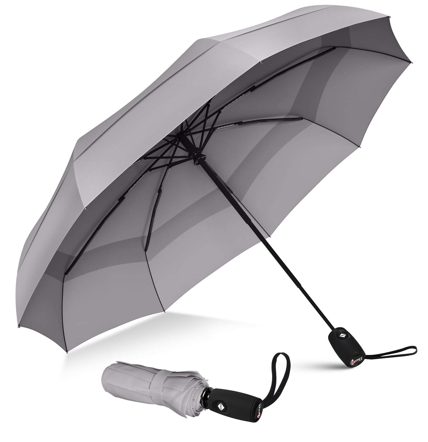 Automatic Travel Umbrella Auto Open Close Compact Folding Rain Windproof Teflon 
