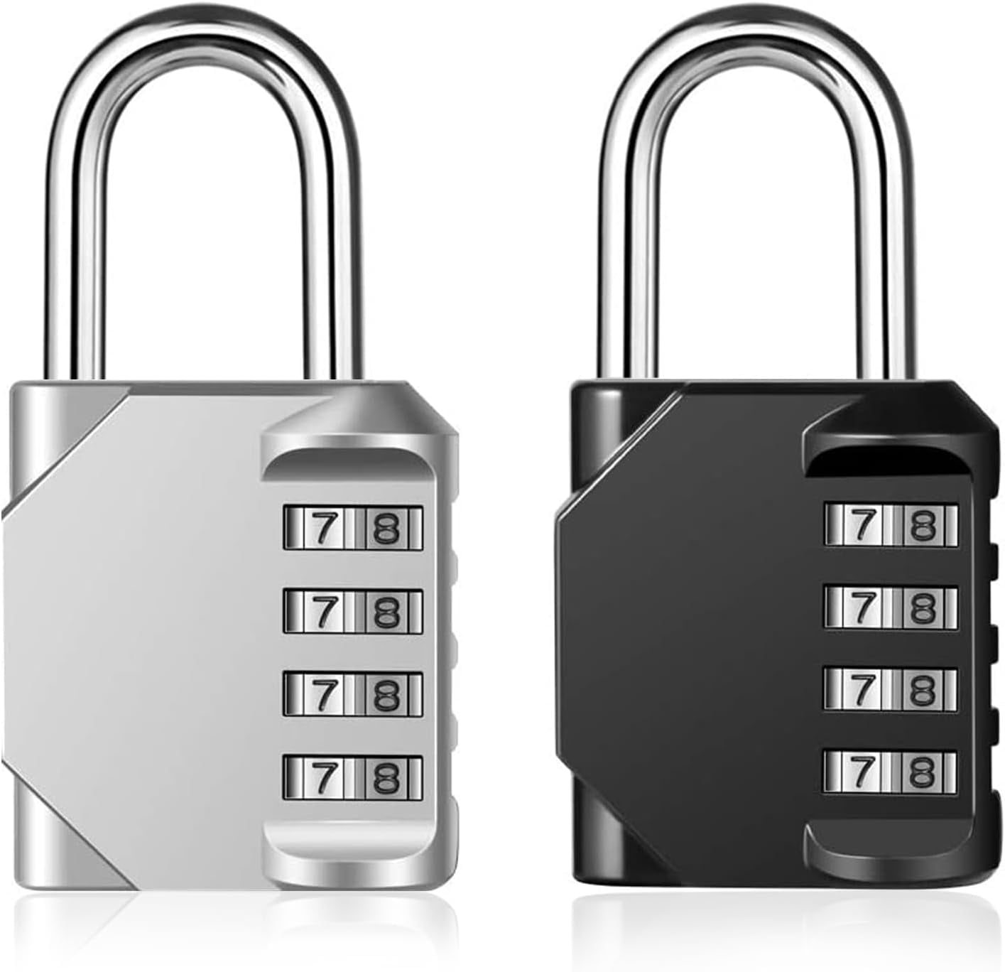 Locks, Combination Padlock 4 Digit Re-settable Padlocks for Gate Home  Office Warehouse Gym Locker Toolbox Storage Box Silver 