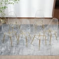 thumbnail image 3 of Set of 6 Dining Chairs, Stylish Modern Style, Suitable for Dining Room, with Sturdy Golden Metal Legs., 3 of 8