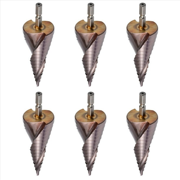 6X Brocas M35 HSS Co Step Brocas de Cono de Cobalto Brocas 4-32Mm Madera Acero Inoxidable Metal Agujero Conjunto de Herramientas Hex