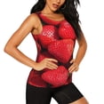 thumbnail image 2 of Junzan Strawberry Red Pattern Workout Tank Tops for Women Sleeveless Running Loose Fit Yoga Tops Active Shirts Gym Exercise-Small, 2 of 7