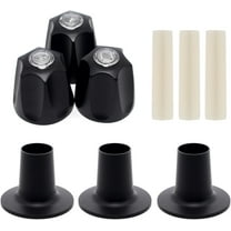 Aniceparthy 3-Piece Shower knobs Handle Set,Fit for Pfister Tub/Shower Handle,Bathroom Mixing Valves,Chrome Plated Finish,Black
