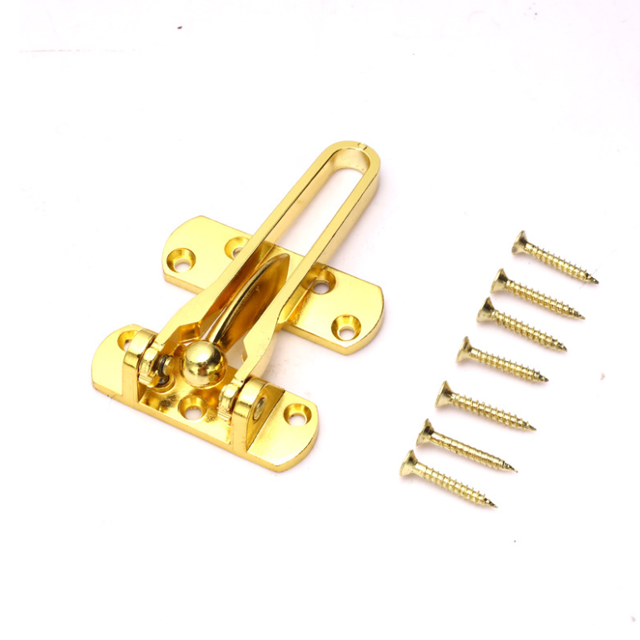 Door Lock Latch for Home Security, Front Door Locks for Kids, Home Reinforcement Lock for Swing-in Doors, Thicken Solid Aluminium Alloy, Golden Light, 4PCS