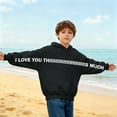 thumbnail image 6 of Hxshgdsn Long Sleeve Sweatshirts For Girls And Boys Cute Letters Printed With Hooded Pullover Tops Black 1 4 Years, 6 of 7
