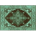 thumbnail image 1 of Ahgly Company Machine Washable Indoor Rectangle Oriental Turquoise Blue Industrial Area Rugs, 5' x 8', 1 of 4