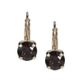 thumbnail image 1 of Swarovski 8mm Chatam Leverback Earrings Burgundy - shiny silver, 1 of 1