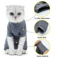 thumbnail image 2 of Harikaji Cat Recovery Suit, After Surgery Wear for Abdominal Wounds Spay, Pet Cat Weaning Shedding Suit Onesie Jumpsuit (Gray,S), 2 of 6