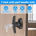 thumbnail image 6 of 2Pcs Shed Door Latch T Handle Lock Kit with 4 Keys and 4 Screws 5-1/2inch Stem Shed Door Handle Lock Zinc Alloy Shed Door Hardware Easy to Install for Shed Gate Barn Playhouse, 6 of 9