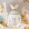 thumbnail image 5 of Ceramic Easter Bunny Shaped Storage Jar Decorative Creativeness Holiday Jar For Home Decor Gifts Multicolor 6.1X3.94X3.74 Inch, 5 of 8
