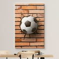 thumbnail image 3 of wall26 Canvas Print Wall Art Soccer Ball in Cracked Brick City Wall Sports Athletes Digital Art Modern Art Rustic Scenic Urban Exercise Colorful for Living Room, Bedroom, Office - 24"x36", 3 of 5