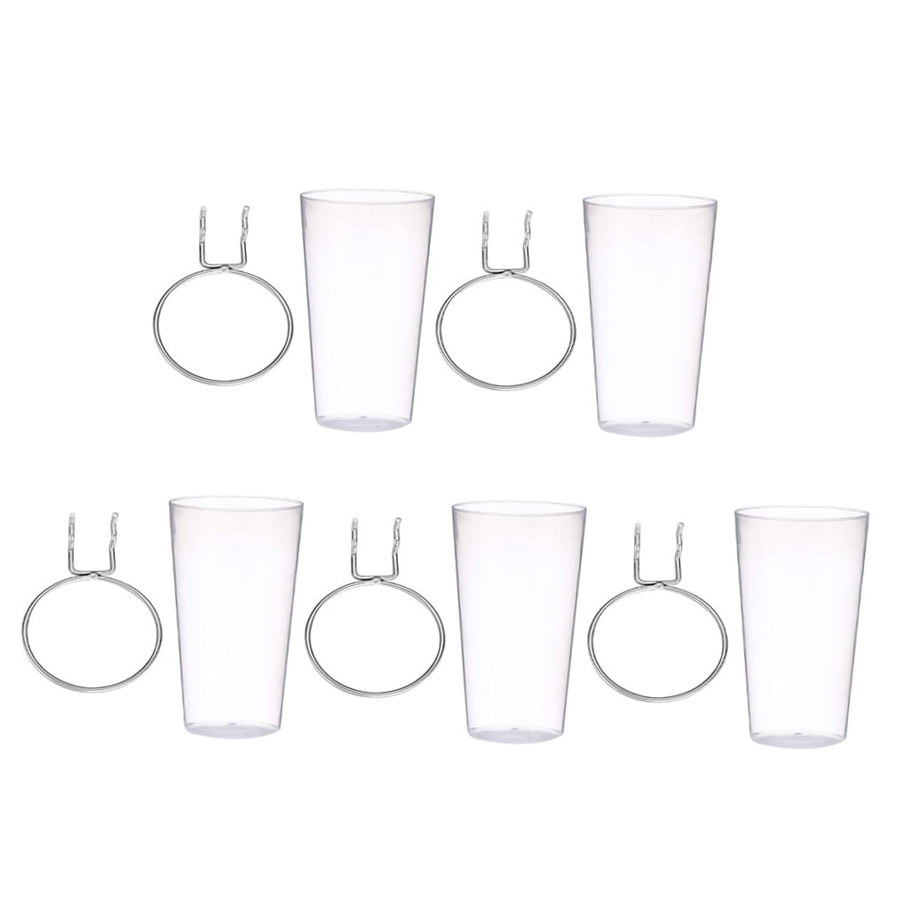 IBASETOY 5Sets Pegboard Cup and Hook Storage Organizer for Shop with Assorted Color ABS Cups and Steel Hooks