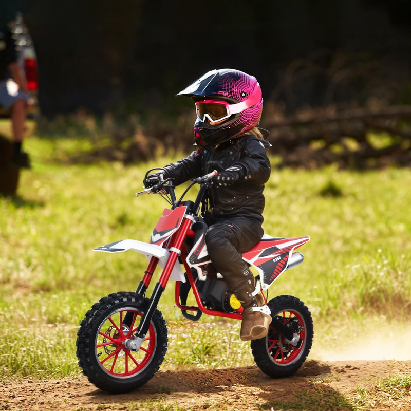 Floseru 49cc Dirt Bike for Kids, Mini Bike Gas Powered Off Road Trail Bike with Speeds up to 25 MPH for Uphill and Off-Road Conditions, 2-Stroke