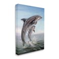 thumbnail image 3 of Stupell Industries Breaching Dolphins Water Splash Coastal Painting Gallery Wrapped Canvas Print Wall Art, 3 of 5
