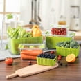 thumbnail image 6 of Fresh Container, 3PACK Produce Saver Container BPA Free Fridge Organizer for Vegetable Fruit and Salad Partitioned Food Storage Container with Vents Stay Fresh Containers Not Dishwashers Safe, 6 of 13