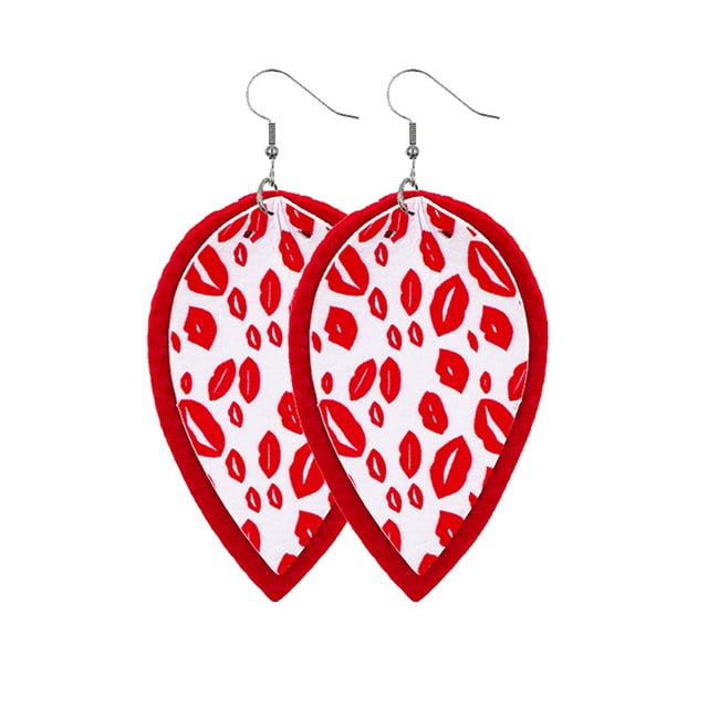 Pendientes Multicapa Labio Oreja Cuelga Aro en forma de corazón Pendiente colgante Favores de fiesta Regalo del día de San Valentín Banquete Ropa, zapatos y accesorios Miscelánea corazón hueco Qarigey AP010113-18