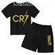 thumbnail image 3 of Conjunto de 2 piezas de camiseta y pantalones cortos con estampado de estrellas CR7 para niños y niñas de 3 a 13 años, ropa para niños, traje deportivo informal de moda Sunshine, 3 of 4