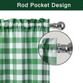thumbnail image 2 of 2 Pcs Buffalo Plaid Tier Curtain, Gingham Rod Pocket Print Checkered Small Curtain, 2 of 6
