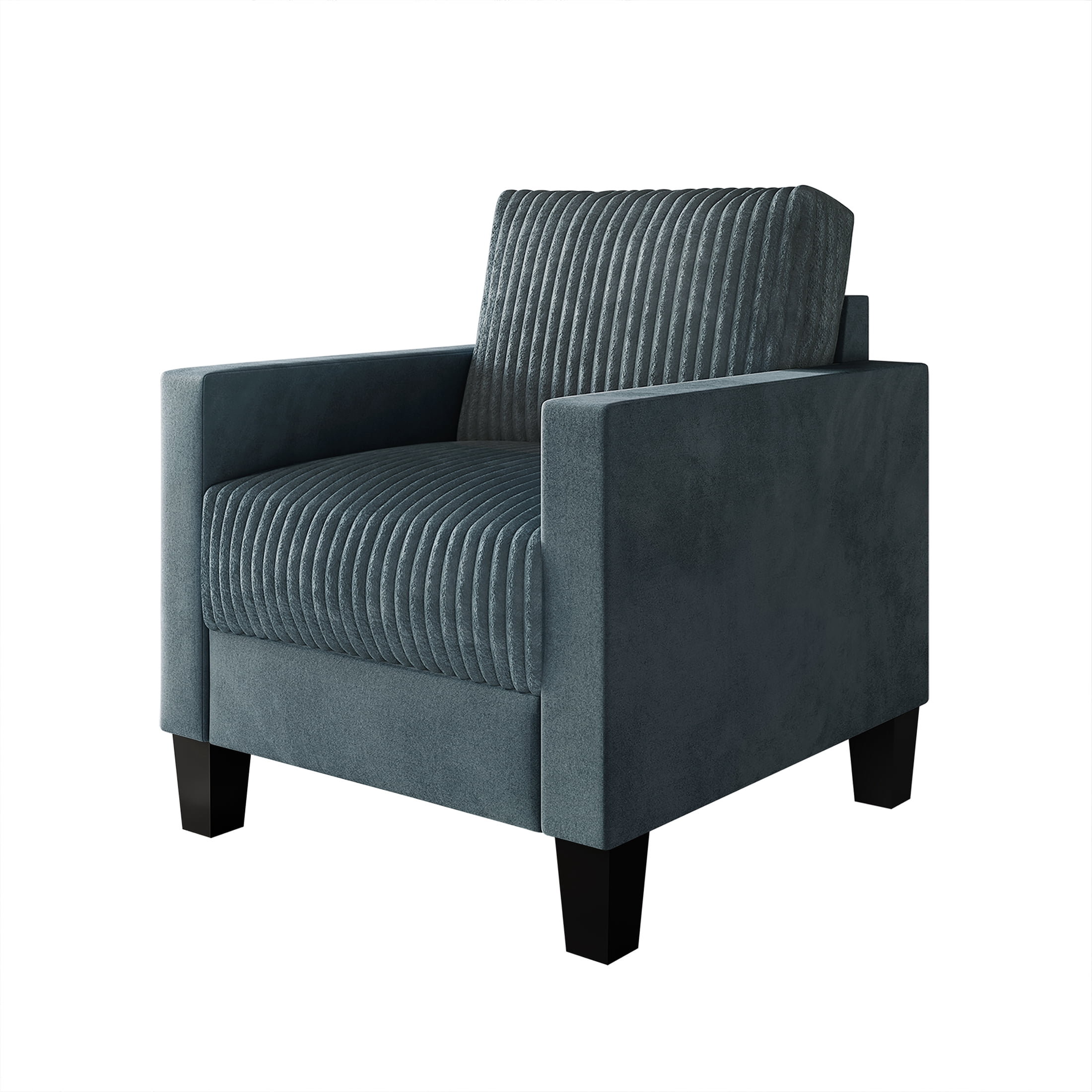 Castle Place Contemporary Corduroy Velvet Chair, Light Blue